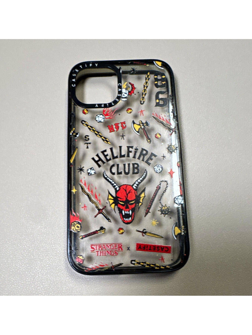 CASETiFY Stranger Things Hellfire Club Black Back Case for iPhone 13